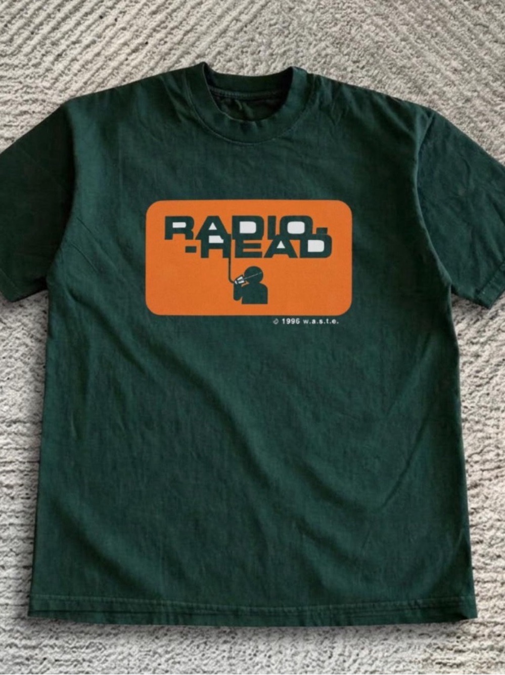 Gildan Dark Green Radiohead Graphic Tee with Orange Logo
